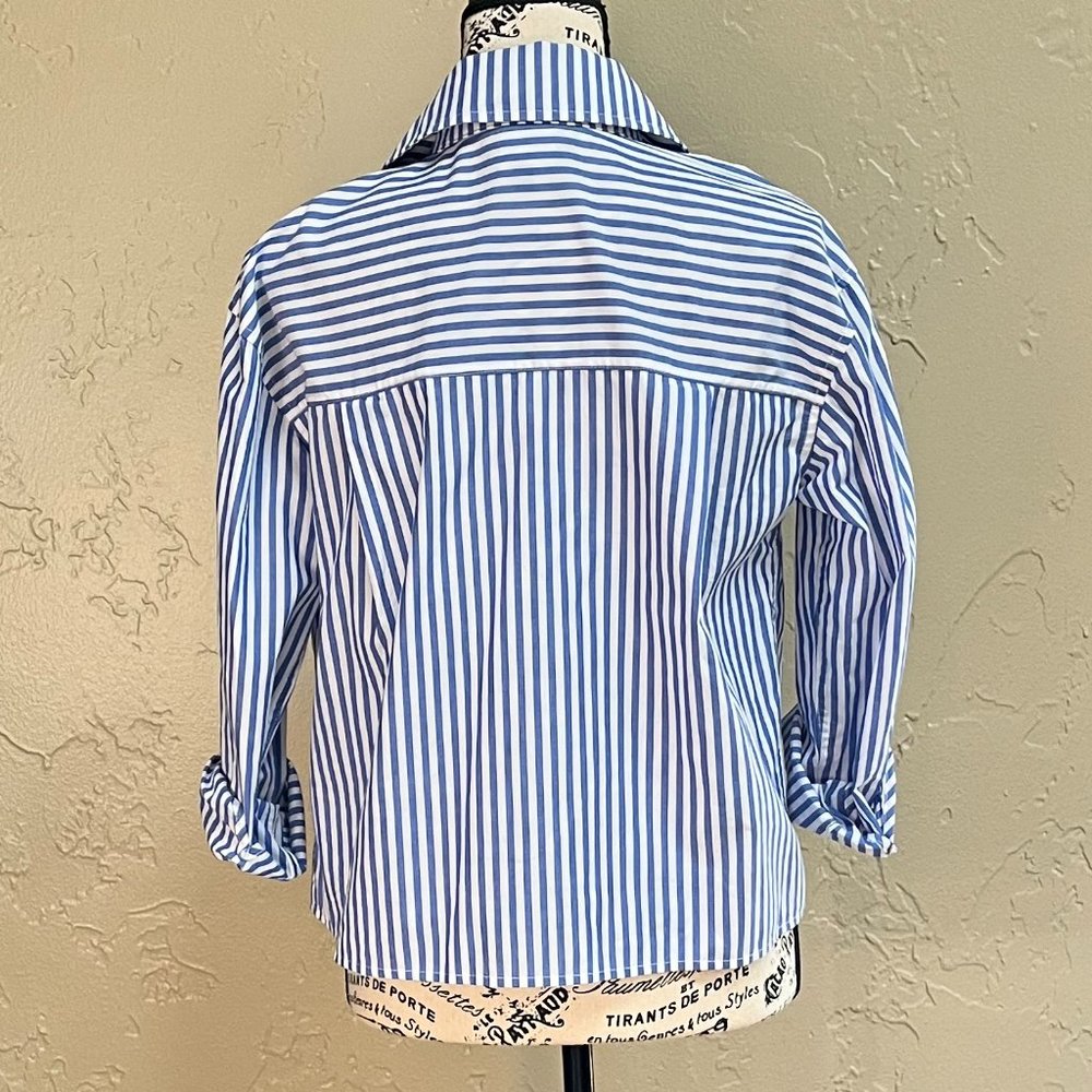 CAbi Blue and White Striped Blouse - Picture 2 of 2